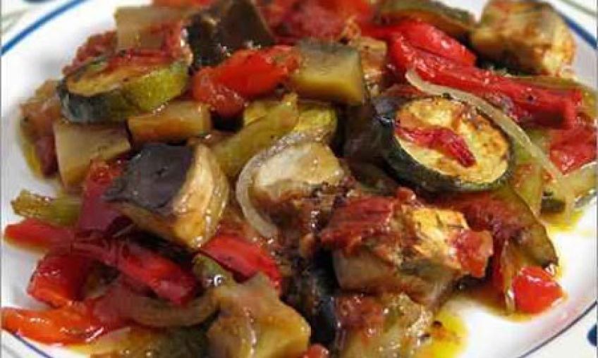 خوراک بادمجان با سبزیجات