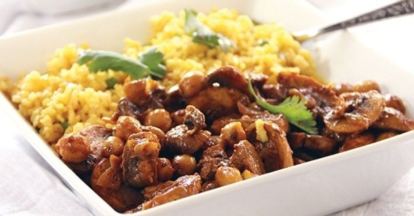 خورش قارچ و نخود