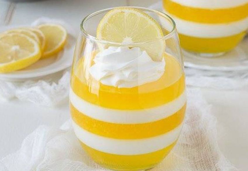 آموزش تهیه ژله ی لایه ایی لیمو در لیوان