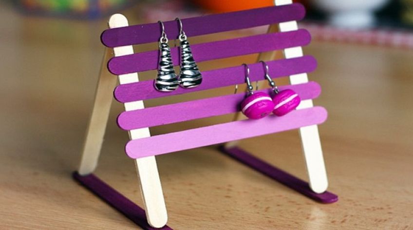 آموزش ساخت جای گواشواره  با چوب بستنی