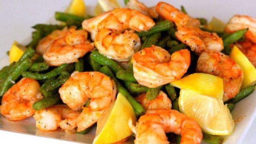 آموزش طبخ خوراک میگو و لوبیا سبز غذای رژیمی خوشمزه و سالم