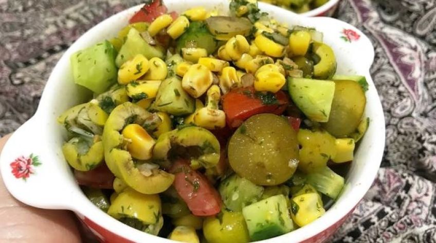 دستور تهیه سالاد ذرت و زیتون