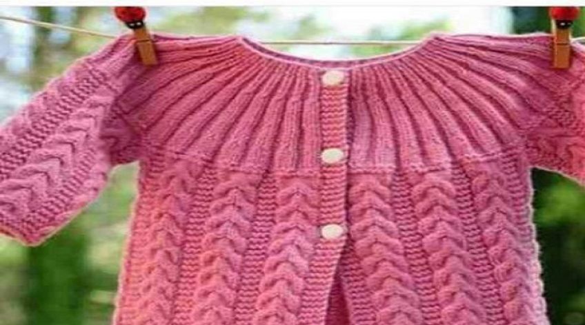 آموزش بافت ژاکت دخترانه مدل پیچ شاخ گوزن