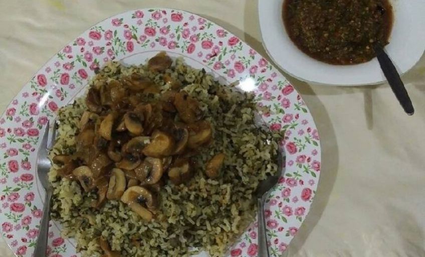 آموزش طبخ سبزی پلو با قارچ