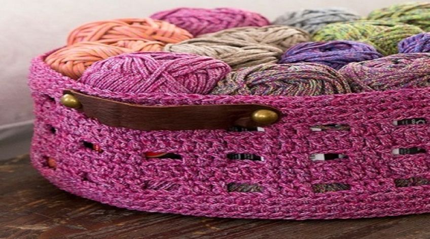آموزش بافت سبد دسته چرمی با قلاب