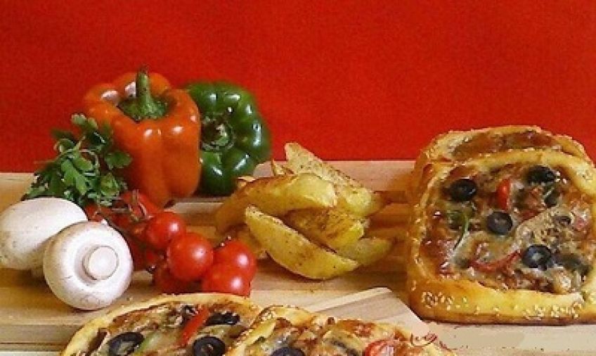 آموزش تهیه پیتزا پیراشکی گیاهی