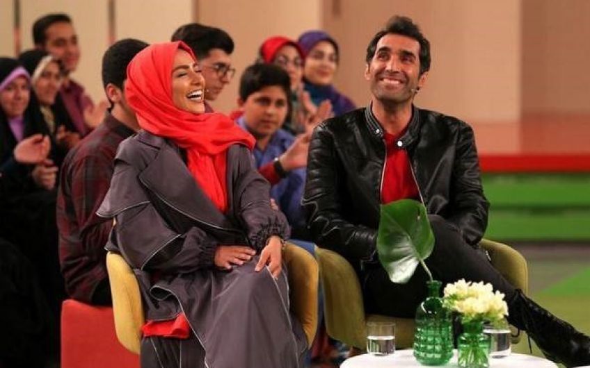 سمانه پاکدل و همسرش در برنامه خندوانه