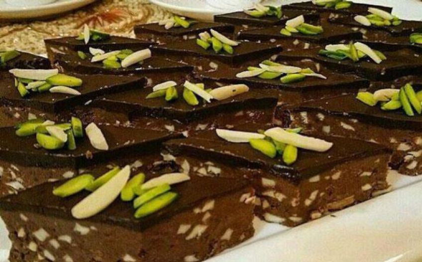 طرز پخت حلوای دو رنگ شکلاتی