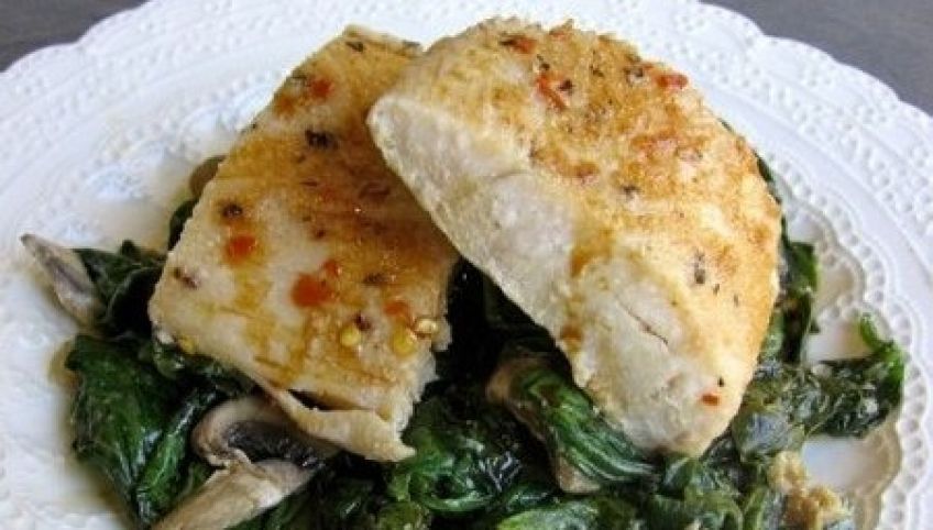 دستور پخت فیله ماهی با اسفناج