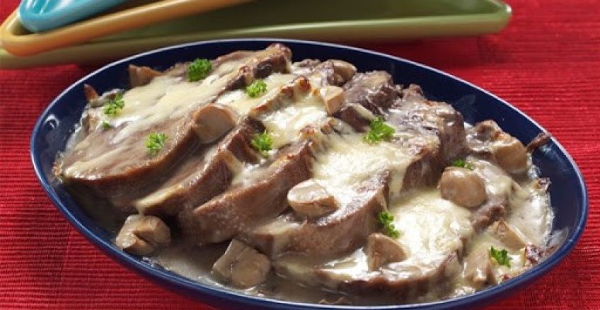 نحوه تهیه خوراک زبان گوساله با سس قارچ