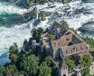 قلعه‌ی لائوفن بر فراز آبشار  راین در کشور سوئیس