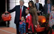 دونالد ترامپ و همسرش در جشن هالووین 2018 شرکت کردند