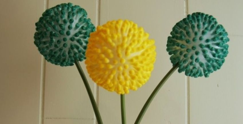 طرز ساخت گل توپکی رنگی با گوش پاک کن