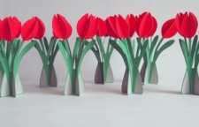 گل لاله مقوایی پایه دار