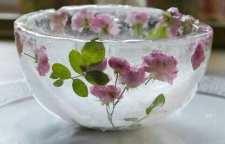 آموزش درست کردن کاسه یخی با گل محمدی