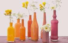 روش درست کردن گلدان رنگی با بطری