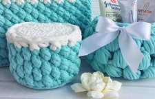 آموزش بافت سبد با کاموا تریکو