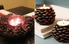 جا شمعی با میوه درخت کاج