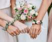 دستبند عروس با گل های طبیعی و مصنوعی