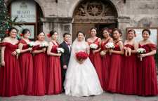 مدل های لباس ساقدوش عروس با رنگ های شاد