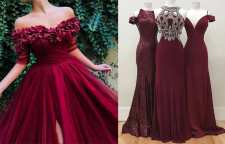 پیراهن زنانه مجلسی بلند با زک پوزن به رنگ قرمز