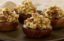 نحوه درست کردن قارچ شکم پر با پنیر و اسفناج