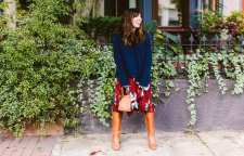 ست لباس پاییزی و زمستانی با دامن میدی