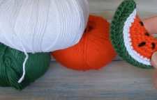 آموزش بافت هندوانه کاموایی با میل