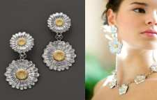 گوشواره ها زیبا با طرح گل و برگ از برند بوچلاتی