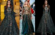 پیراهن مجلسی بلند و پوشیده با آستین های بلند