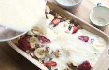 آموزش تهیه دسر میوه شکلاتی با جو