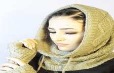 شیوه بافت مقنعه شالی زنانه با میل