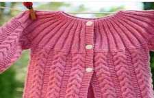 آموزش بافت ژاکت دخترانه مدل پیچ شاخ گوزن