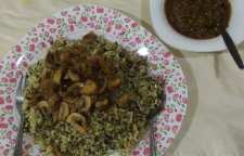 آموزش طبخ سبزی پلو با قارچ