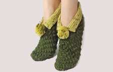 بافت پاپوش زنانه منگوله دار مدل نخودی با میل