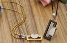 گردنبندهای ست استیل دو تکه با طرح عشق