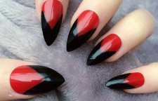 مدل های طراحی و کاشت ناخن جدید و جذاب با رنگ های قرمز و مشکی