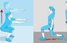 حرکت لانچ برای تقویت عضلات باسن مفید و بهتر است یا حرکت اسکوات