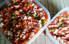 روش درست کردن ترشی سالاد فصل با آب گوجه و سبزیجات پرخاصیت