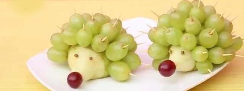 آموزش تصویری تزیین میوه به شکل جوجه تیغی