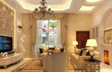 دکوراسیون پذیرایی سفید طلایی مخصوص خانه های شیک و زیبا