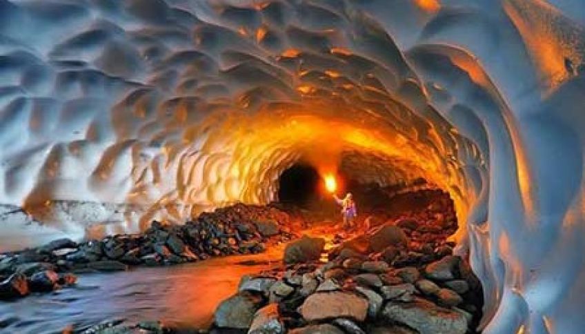 غار یخی چما از عجیب ترین غارهای استان چهارمحال و بختیاری