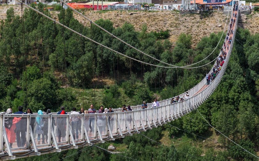 پل معلق مشگین شهر استان اردبیل طولانی ترین پل معلق خاورمیانه