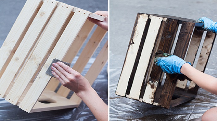 شیوه ساخت میز جلو مبلی با جعبه چوبی