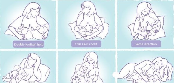 آموزش چندین روش بسیار آسان برای شیر دادن به دوقلوها